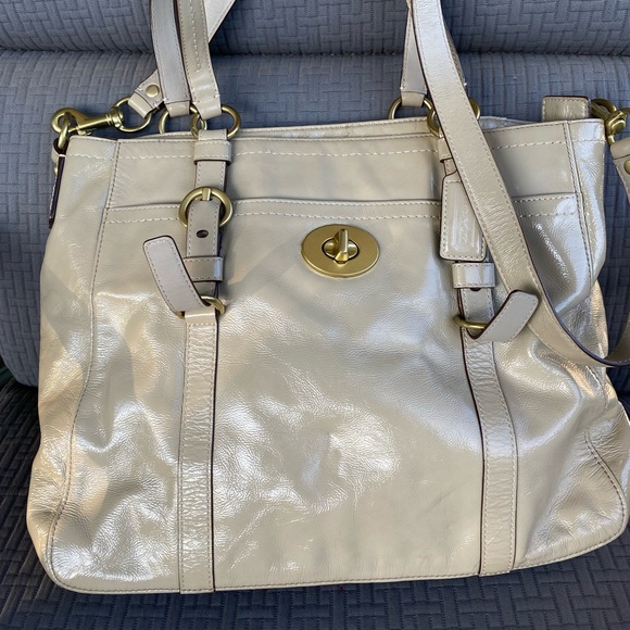 Taupe COACH Bucket Bag Purse - Picture 1 of 3